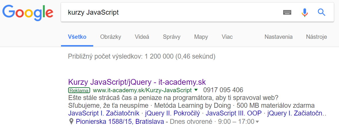 akreditované kurzy JavaScript