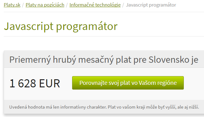 pracovné pozície profesia JavaScript