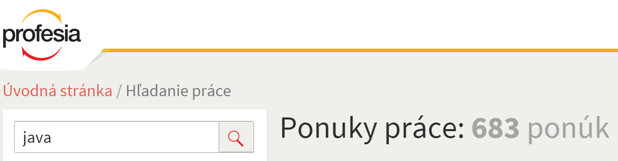 ponuky práce java profesia